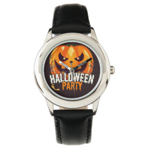 Halloween-Party – Kürbisgesicht-Design Armbanduhr