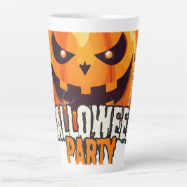 Halloween-Party – Kürbisgesicht-Design Milchtasse