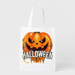 Halloween-Party – Kürbisgesicht-Design Wiederverwendbare Einkaufstasche