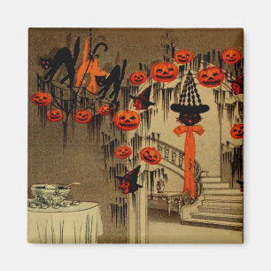 Halloween-Party Kürbislaterne Pumpkin Black Cat Magnet