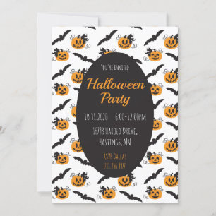 Halloween-Party Kürbislaternen Becken Schwarz Oran Einladung