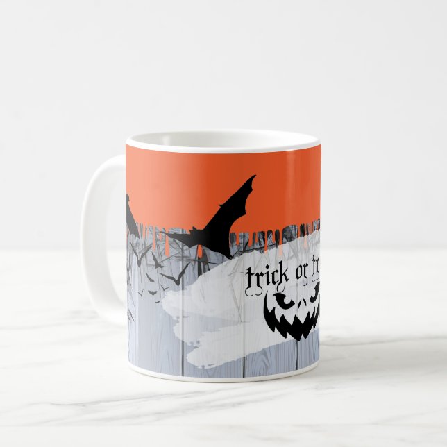 Halloween-Party "Leckerei oder Trick" Loft Design Kaffeetasse (Vorderseite Links)