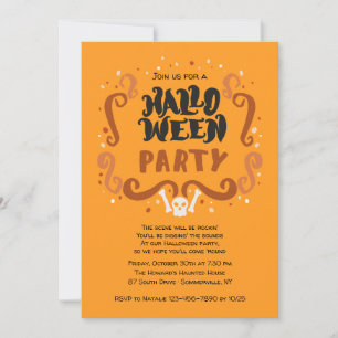 Halloween-Party-Lettering-Einladung Einladung