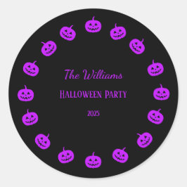 Halloween-Party Lila Pumpkins Runder Aufkleber