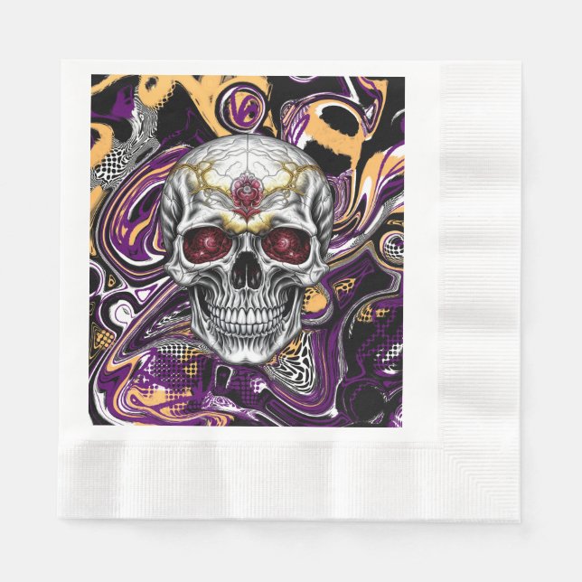 Halloween-Party lila und schwarz Serviette (Vorderseite)