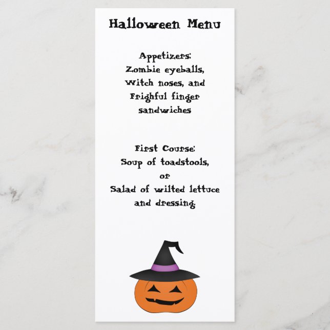 Halloween Party Menükarte (Vorderseite)