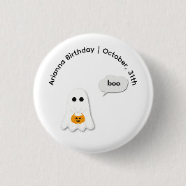 Halloween-Party | Minimales Ghost-Design Button