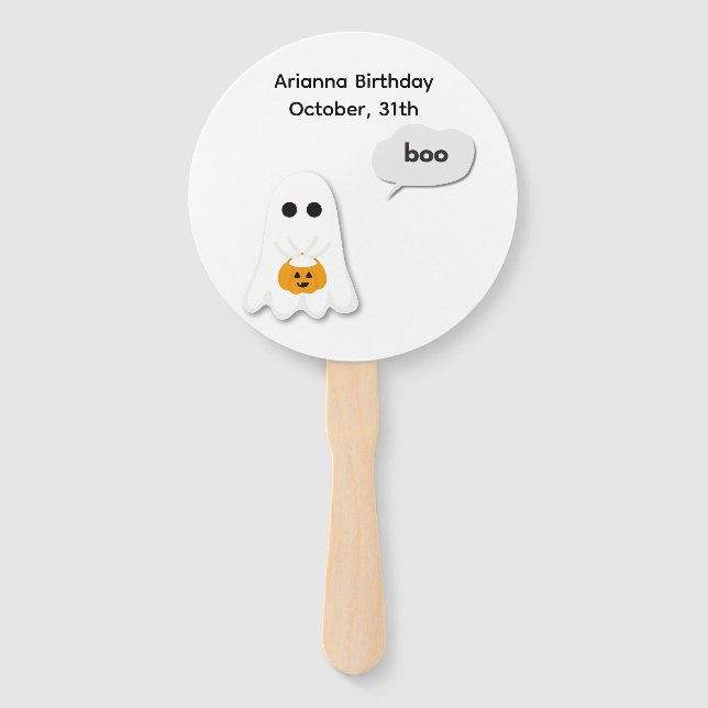 Halloween-Party | Minimales Ghost-Design Fächer (Vorderseite)