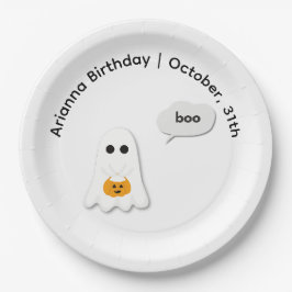 Halloween-Party | Minimales Ghost-Design Pappteller
