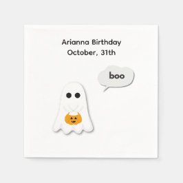 Halloween-Party | Minimales Ghost-Design Serviette