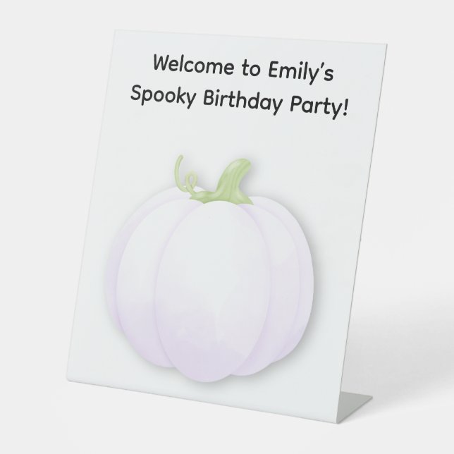 Halloween-Party | Minimales Pumpkin-Design Sockelschild (Vorderseite)