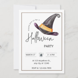 Halloween-Party mit eigener Marke Weiß und Schwarz Einladung