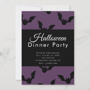 Halloween-Party mit lila und schwarzen Flechten Einladung
