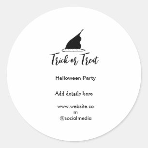 Halloween-Party mit schwarzen Hutdetails bespreche Runder Aufkleber