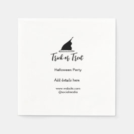 Halloween-Party mit schwarzen Hutdetails bespreche Serviette