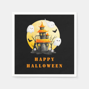 Halloween-Party mit Spuk Haus und Geistern Serviette