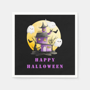 Halloween-Party mit Spuk Haus und Geistern Serviette