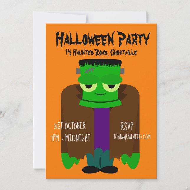Halloween-Party-Monster-Einladung Einladung (Vorderseite)