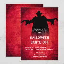 Halloween-Party Monster Tanz Dracula Rotes Schwarz Einladung