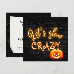 Halloween-Party-Neon-Schild mit Jack-o-lantern Einladung