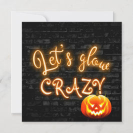 Halloween-Party Neon Signieren mit Jack-o-Laterne Einladung
