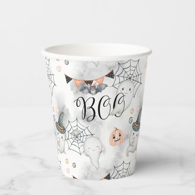 Halloween-Party Niedlich Ghost Pumpkin Pappbecher (Vorderseite)