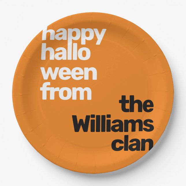 Halloween-Party Orange Pappteller (Vorderseite)