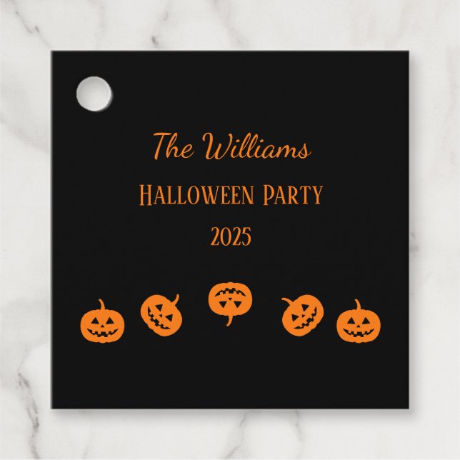 Halloween-Party Orange Pumpkins Geschenkanhänger (Vorderseite)