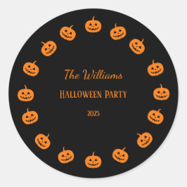 Halloween-Party Orange Pumpkins Runder Aufkleber