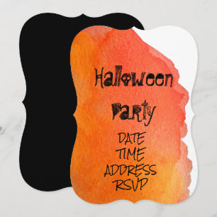 Halloween-Party orange und schwarz Einladung