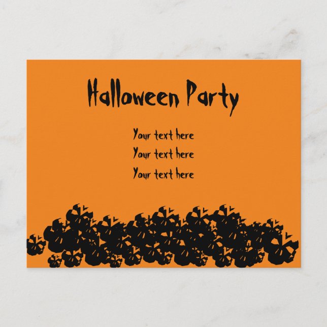 Halloween-Party Orangenschwarze Skulpturen Postkarte (Vorderseite)