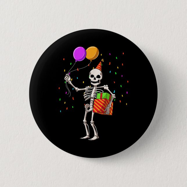 Halloween Party Outfit Skeleton Geburtstag Button (Vorderseite)