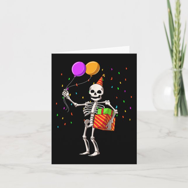 Halloween Party Outfit Skeleton Geburtstag Karte (Vorderseite)