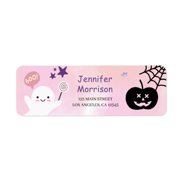 Halloween Party Pink Girl Spooky Adresse (Vorne)