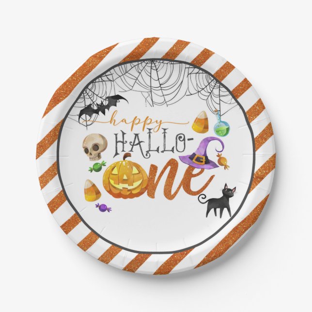 Halloween-Party-Plakat Pappteller (Vorderseite)