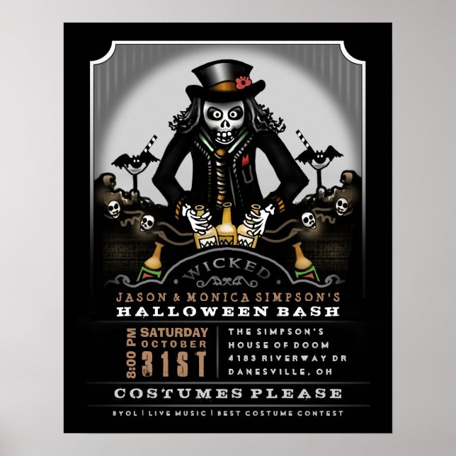 Halloween-Party Poster 16 x 20 Ghoulish Bash (Vorne)