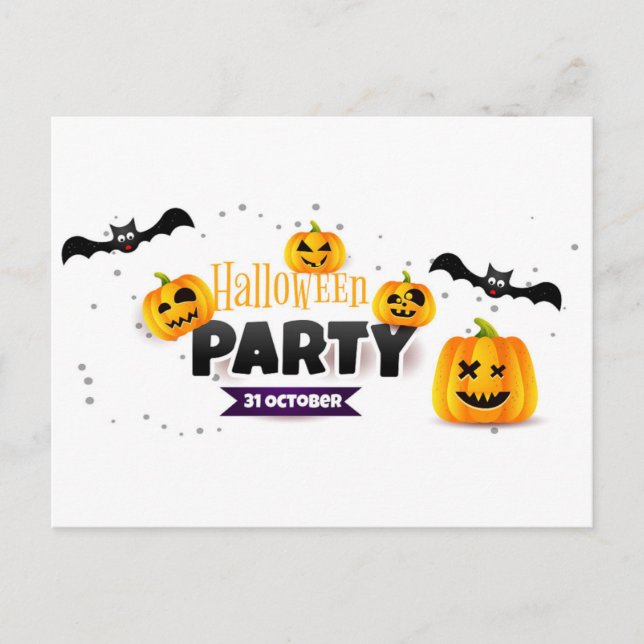 Halloween-Party Postkarte (Vorderseite)