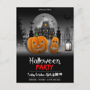Halloween-Party Postkarte Einladung