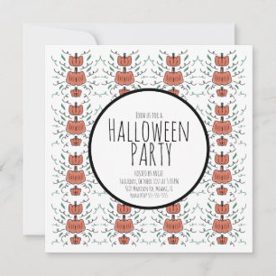 Halloween-Party Pumpkin Doodles Einladung