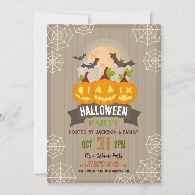 Halloween-Party Pumpkin Party Einladung (Vorderseite)