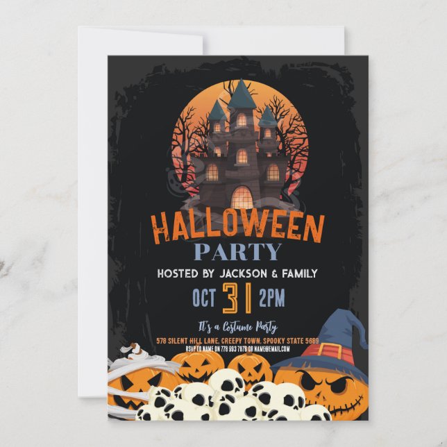 Halloween-Party Pumpkin Party Spuk House Einladung (Vorderseite)