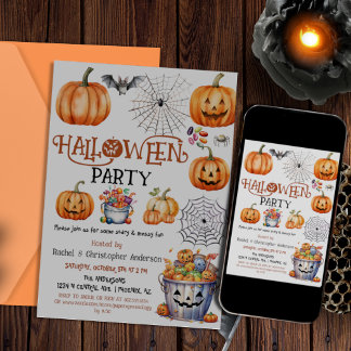 Halloween-Party Pumpkin Trick oder Behandlung Kind Einladung