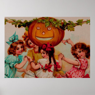 Halloween-Party Pumpkin Vintag Art Poster