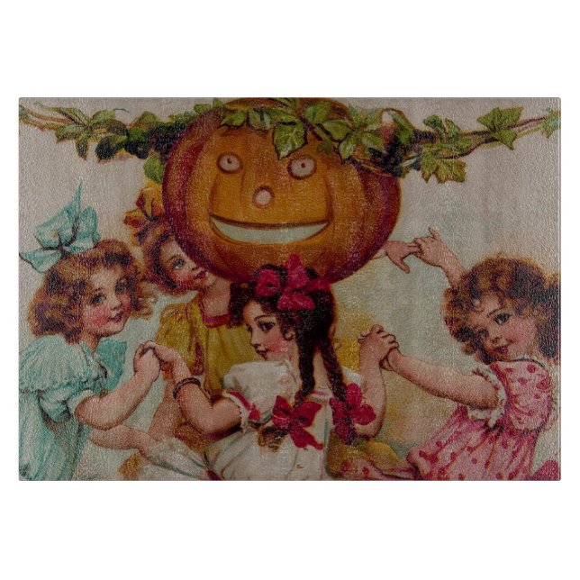 Halloween-Party Pumpkin Vintag Schneidebrett (Vorderseite)