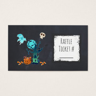 Halloween-Party Raffle Ticket Spooky Illustration