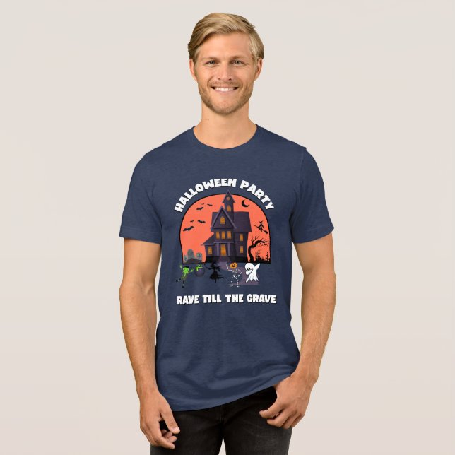 HALLOWEEN-PARTY RAVE BIS ZUM GRAVE-T - Shirt (Vorderseite voll)