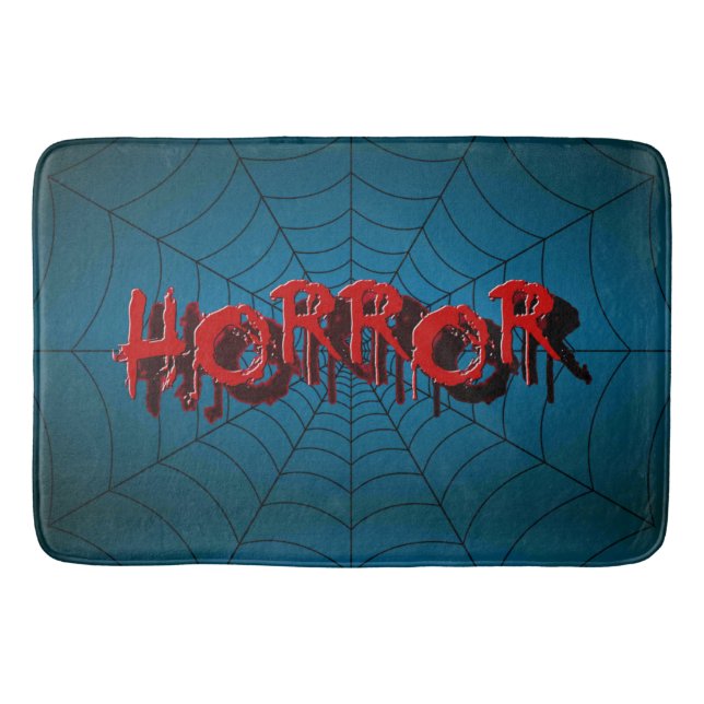 Halloween-Party Red Horror Spider Web Blue Beängst Badematte (Vorderseite)
