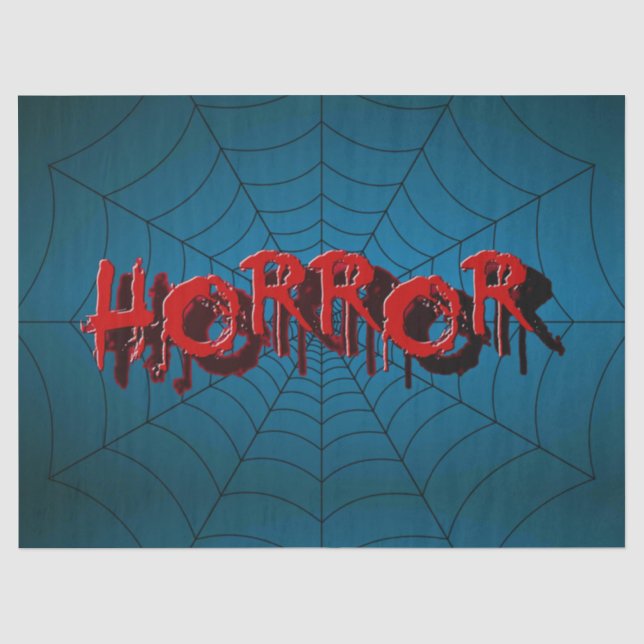 Halloween-Party Red Horror Spider Web Blue Beängst Seidenpapier (Vorderseite)
