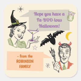 Halloween-Party Retro Spaß Faboolous Individuelle Quadratischer Aufkleber