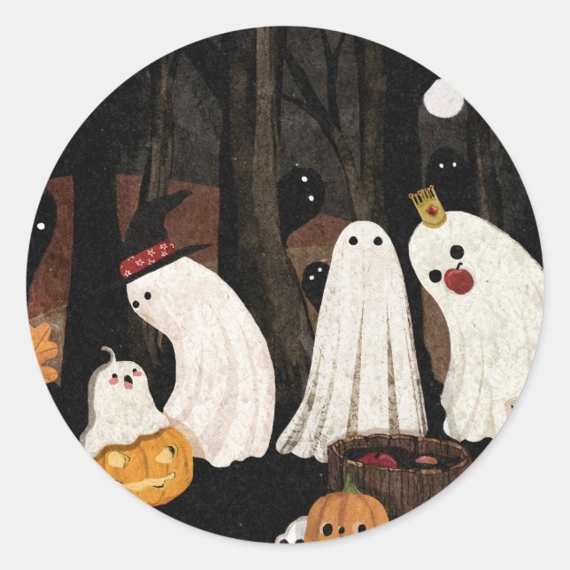 Halloween-Party Runder Aufkleber (Vorderseite)